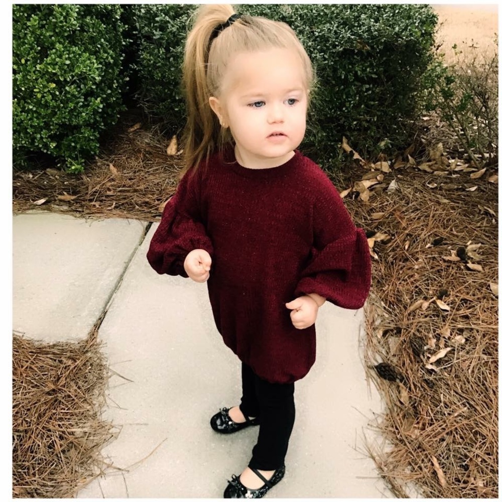 Puffy sleeve sweater